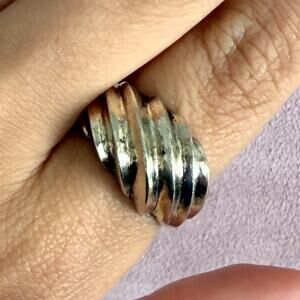 sterling silver vintage scalloped dome ring size 8